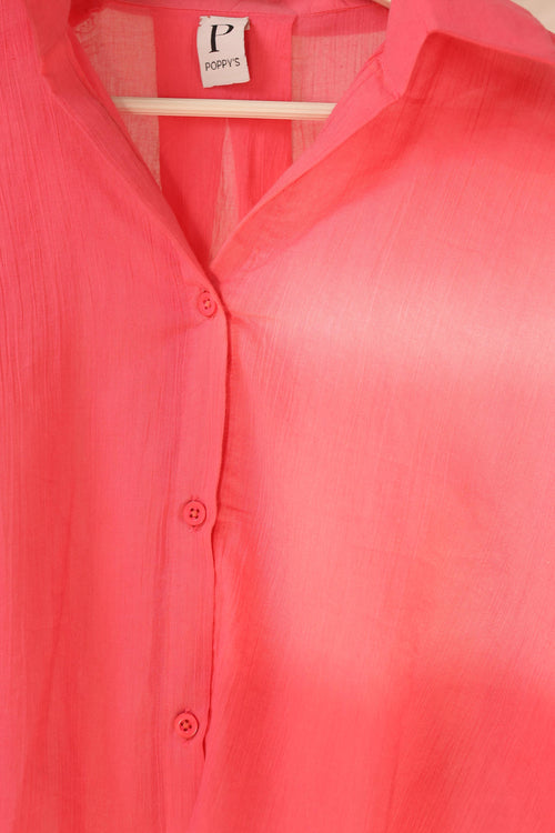 Aurora Blush Lawn Button-Down Shirt