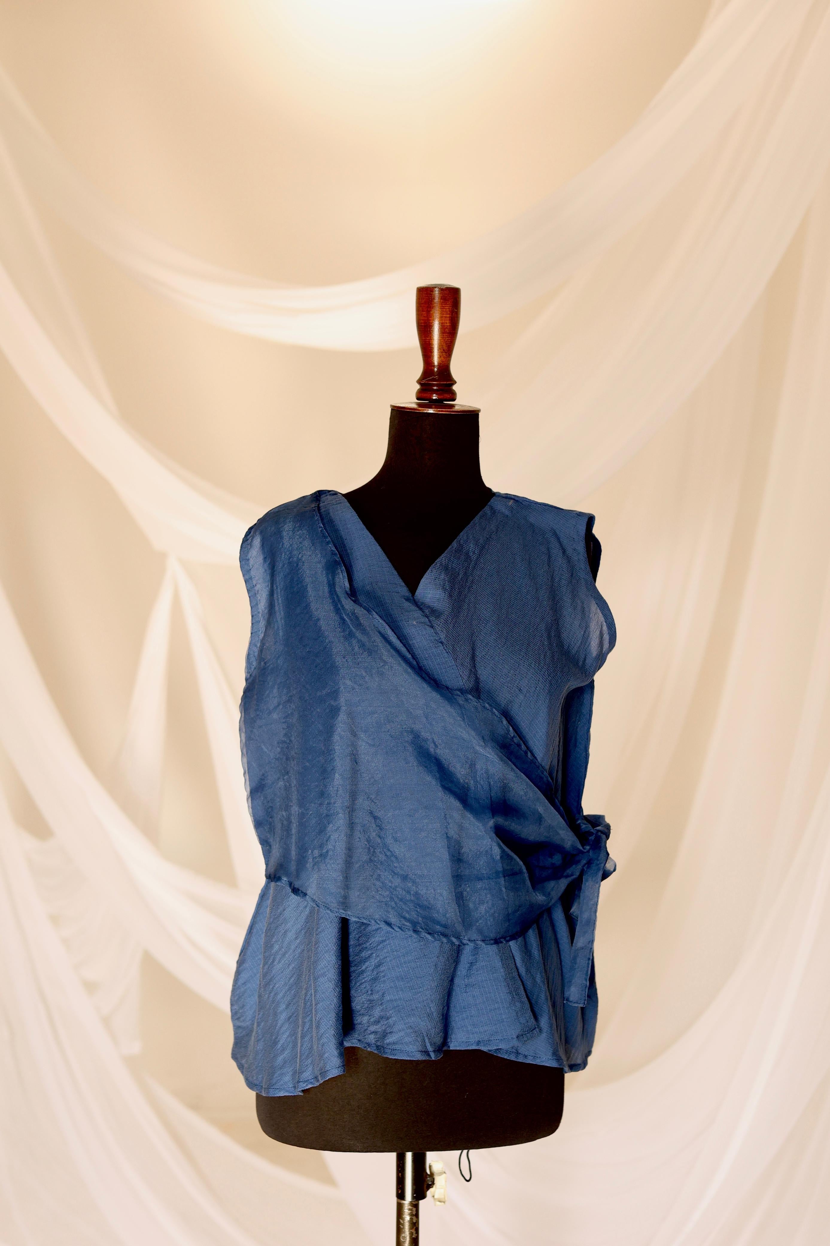 Liana Blue Surplice Top